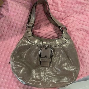 Coach purse -metallic gold/silver finish